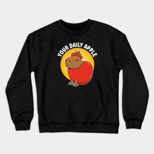 Your daily apple Capybara cartoon Crewneck Sweatshirt